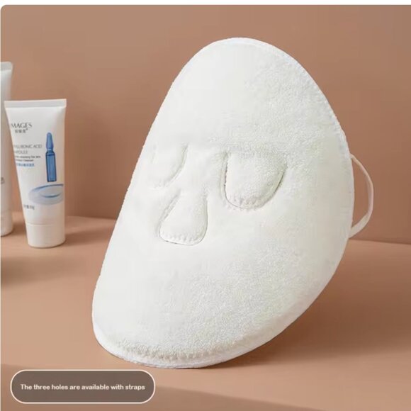 👻 New 👻 Beauty Salon Plush Hot and Cold Compress Face Towel Mask - Picture 1 of 13